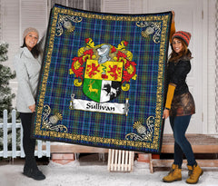 Sullivan Tartan Crest Premium Quilt - Celtic Thistle Style