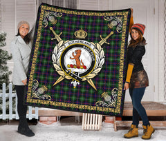 Sutherland Modern Tartan Crest Premium Quilt - Celtic Thistle Style