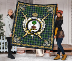 Swinton Tartan Crest Premium Quilt - Celtic Thistle Style