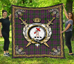 Tailyour (or Taylor) Tartan Crest Premium Quilt - Celtic Thistle Style