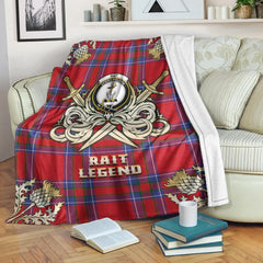Rait Tartan Gold Courage Symbol Blanket