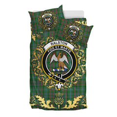 Ralston 02 Tartan Crest Bedding Set - Golden Thistle Style