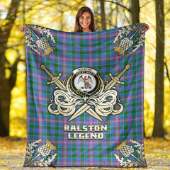Ralston Tartan Gold Courage Symbol Blanket