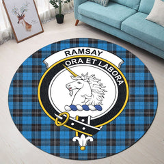 Ramsay Blue Ancient Tartan Crest Round Rug