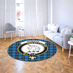 Ramsay Blue Ancient Tartan Crest Round Rug