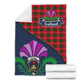 Rattray Tartan Crest Premium Blanket - Thistle Style
