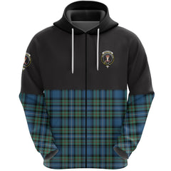 Robertson Hunting Ancient Clan Half Of Tartan Zipper Hoodie