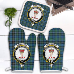 Robertson Hunting Ancient Tartan Crest Oven Mitt And Pot Holder (2 Oven Mitts + 1 Pot Holder)