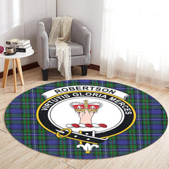 Robertson Hunting Modern Tartan Crest Round Rug