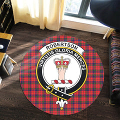 Robertson Modern Tartan Crest Round Rug
