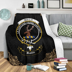 Rollo Crest Tartan Premium Blanket Black