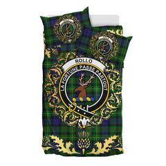 Rollo Tartan Crest Bedding Set - Golden Thistle Style