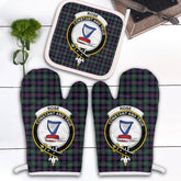 Rose Hunting Modern Tartan Crest Oven Mitt And Pot Holder (2 Oven Mitts + 1 Pot Holder)