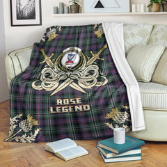 Rose Hunting Modern Tartan Gold Courage Symbol Blanket