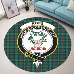 Ross Hunting Modern Tartan Crest Round Rug