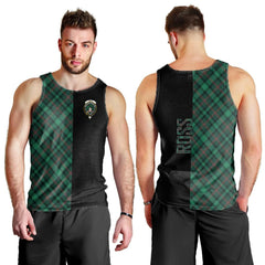 Ross Hunting Modern Tartan Crest Men's Tank Top - Cross Style