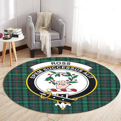 Ross Hunting Modern Tartan Crest Round Rug