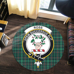 Ross Hunting Modern Tartan Crest Round Rug