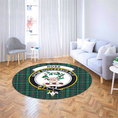 Ross Hunting Modern Tartan Crest Round Rug