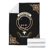 Rutherford Crest Tartan Premium Blanket Black