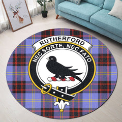 Rutherford Tartan Crest Round Rug
