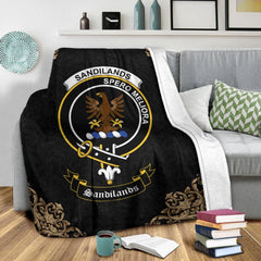 Sandilands Crest Tartan Premium Blanket Black