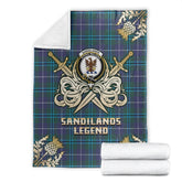 Sandilands Tartan Gold Courage Symbol Blanket