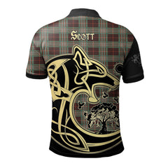 Scott Brown Ancient Tartan Polo Shirt Viking Wolf