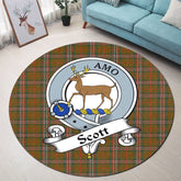 Scott Brown Modern Tartan Crest Round Rug