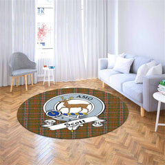 Scott Brown Modern Tartan Crest Round Rug