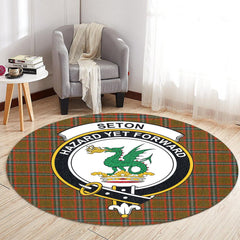 Seton Hunting Modern Tartan Crest Round Rug