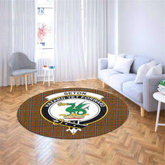 Seton Hunting Modern Tartan Crest Round Rug