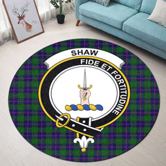 Shaw Modern Tartan Crest Round Rug