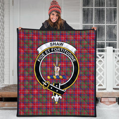 Shaw Red Modern Tartan Crest Quilt