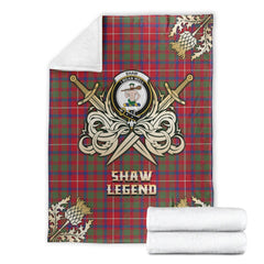 Shaw Red Modern Tartan Gold Courage Symbol Blanket