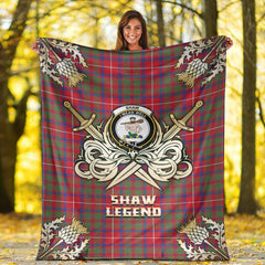 Shaw Red Modern Tartan Gold Courage Symbol Blanket