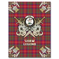 Shaw Red Modern Tartan Gold Courage Symbol Blanket