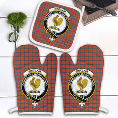 Sinclair Ancient Tartan Crest Oven Mitt And Pot Holder (2 Oven Mitts + 1 Pot Holder)
