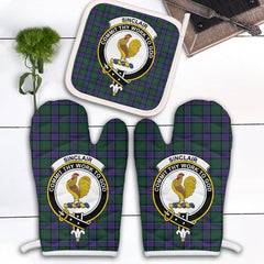 Sinclair Hunting Modern Tartan Crest Oven Mitt And Pot Holder (2 Oven Mitts + 1 Pot Holder)