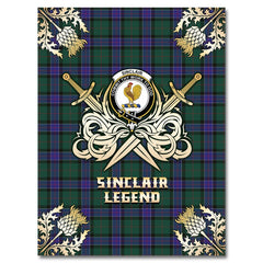 Sinclair Hunting Modern Tartan Gold Courage Symbol Blanket