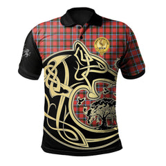 Sinclair Modern Tartan Polo Shirt Viking Wolf