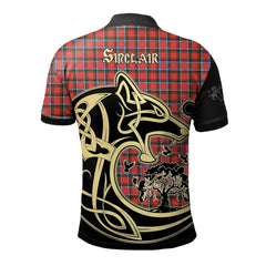 Sinclair Modern Tartan Polo Shirt Viking Wolf