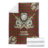 Skene Modern Tartan Gold Courage Symbol Blanket