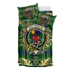 Spottiswood Tartan Crest Bedding Set - Golden Thistle Style