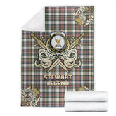 Stewart Dress Ancient Tartan Gold Courage Symbol Blanket