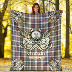Stewart Dress Ancient Tartan Gold Courage Symbol Blanket