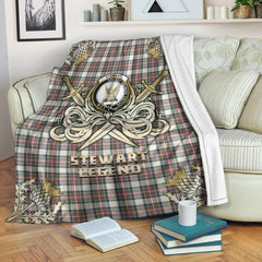 Stewart Dress Ancient Tartan Gold Courage Symbol Blanket