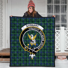 Stewart Hunting Modern Tartan Crest Quilt