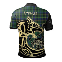 Stewart Hunting Modern Tartan Polo Shirt Viking Wolf