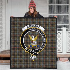 Stewart Hunting Weathered Tartan Crest Quilt